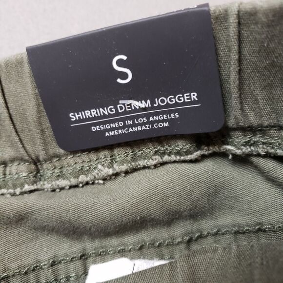 American Bazi - shirring denim jogger pants size small - olive - Picture 8 of 15